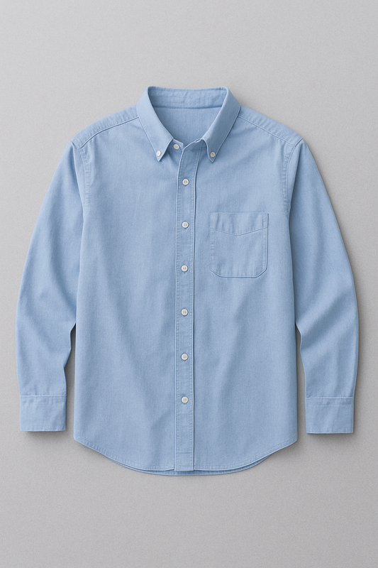 Light Blue Cotton Casual Shirt